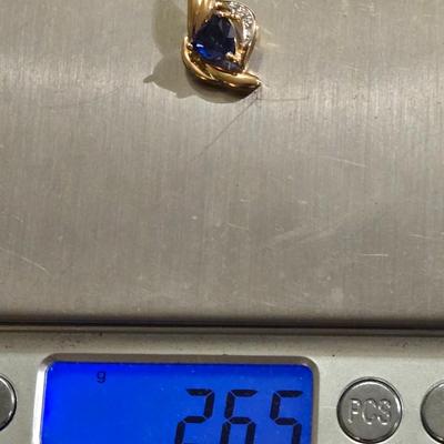 10k Gold, Sapphire and Diamond Pendant