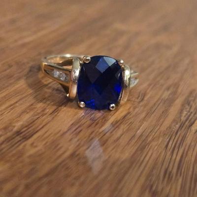 10k Gold, Sapphire, & Diamond Ring