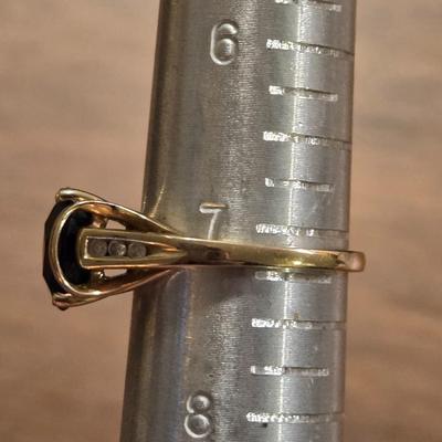 10k Gold, Sapphire, & Diamond Ring