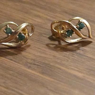 10k Gold and Emerald Earrings