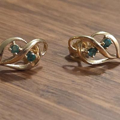 10k Gold and Emerald Earrings