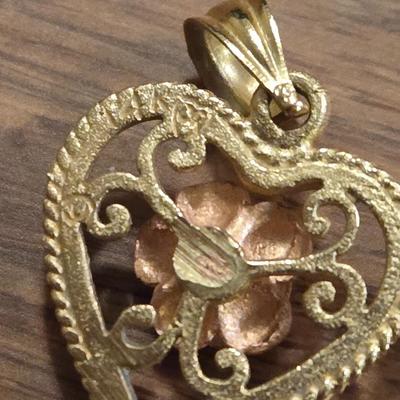 14k Yellow and Rise Gold Pendant