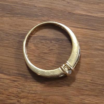 14k Gold, Emerald, & Diamond Ring