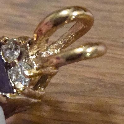Amethyst & Gold over Sterling Pendant