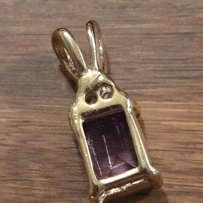 Amethyst & Gold over Sterling Pendant