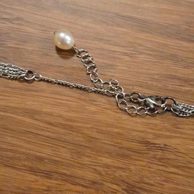 Sterling Silver and Multicolored Pearl Necklace