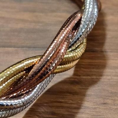 Braided Fiber Bracelet with 14k Gold Piece