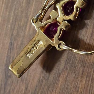 Gold over Sterling and Ruby Tennis Bracelet
