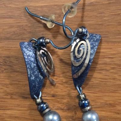 (3) Southwest Style Silver Tone Earrings