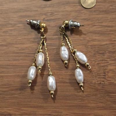 (3) Gold Tone Earrings