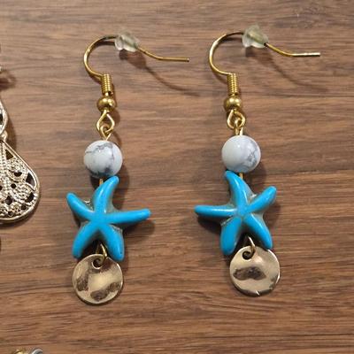 (3) Gold Tone Earrings