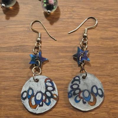 Glass Earrings, Multicolored Crystal Earrings and Lightweight Earrings
