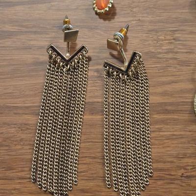 (3) Gold Tone Earrings