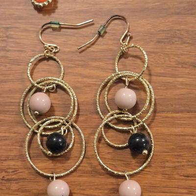 (3) Gold Tone Earrings
