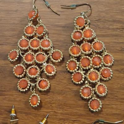 (3) Gold Tone Earrings