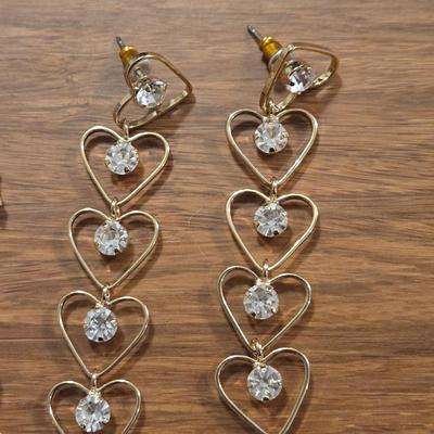(3) Gold Tone Earrings