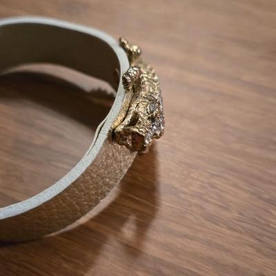 Gold & Silver Tone Chain Bracelet and Rhinestone Alligator Bracelet
