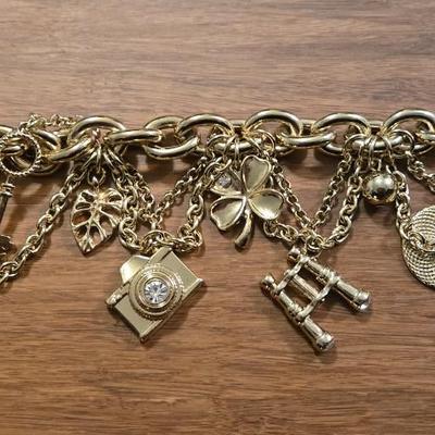 Gold Tone Charm Bracelet