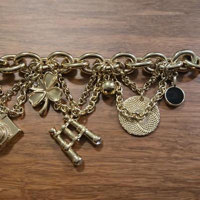 Gold Tone Charm Bracelet