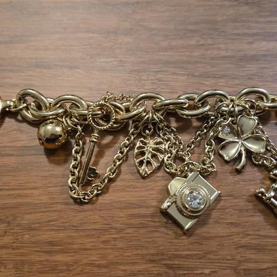Gold Tone Charm Bracelet