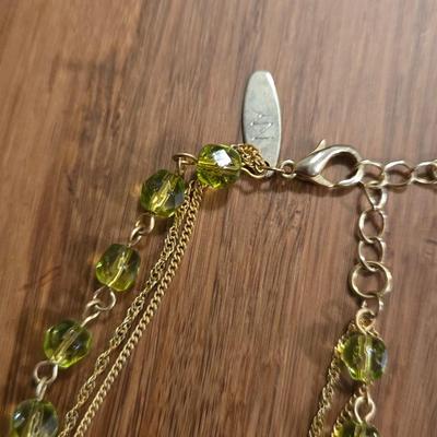 (2) Fashion Necklaces- Mother of Pearl and the other Green Beaded