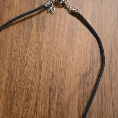 (3) Glass Pendants and Leather Necklace