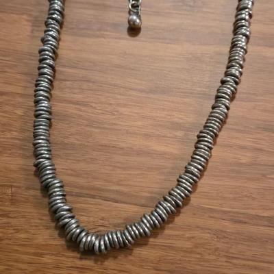 Silver Tone Fringe Necklace and Silver Tone Rings Necklace