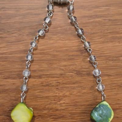 Multicolored Beaded Necklace and Glass Bead & Pendant Necklace