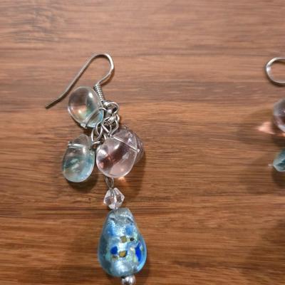 Glass Beads Necklace and Earrings Set