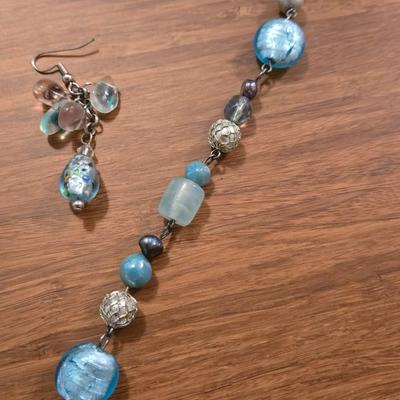 Glass Beads Necklace and Earrings Set