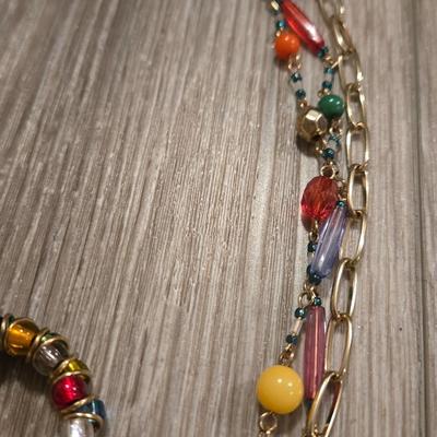 Multicolored Beaded Necklace and Bracelet