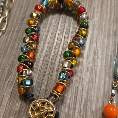 Multicolored Beaded Necklace and Bracelet