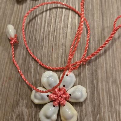 (3) Shell Flower Necklaces