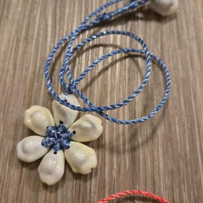(3) Shell Flower Necklaces