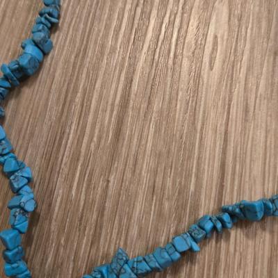 (2) Turquoise Necklaces with Black Stetchable Bands
