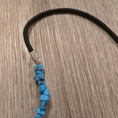 (2) Turquoise Necklaces with Black Stetchable Bands