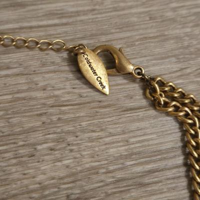 Gold Tone Necklaces- One is a Slider Necklaces and the other Bronze Beads