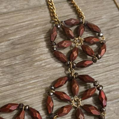 Gold Tone Necklaces- One is a Slider Necklaces and the other Bronze Beads
