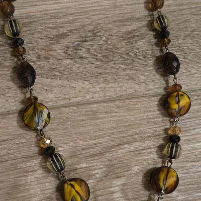 (2) Stone and Glass Beaded Necklaces