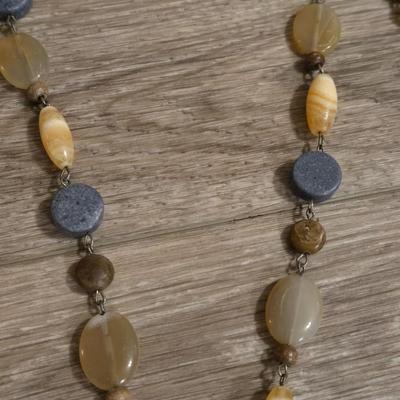 (2) Stone and Glass Beaded Necklaces