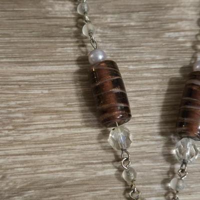 (2) Stone and Glass Beaded Necklaces