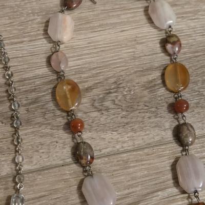 (2) Stone and Glass Beaded Necklaces