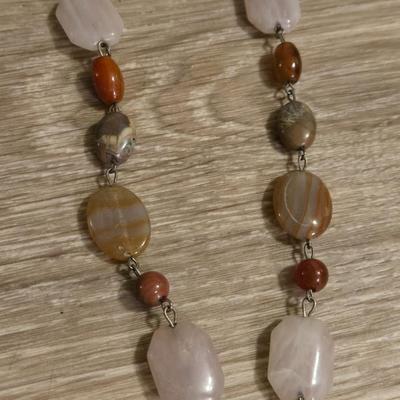 (2) Stone and Glass Beaded Necklaces
