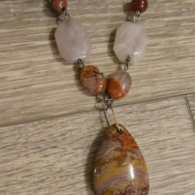(2) Stone and Glass Beaded Necklaces