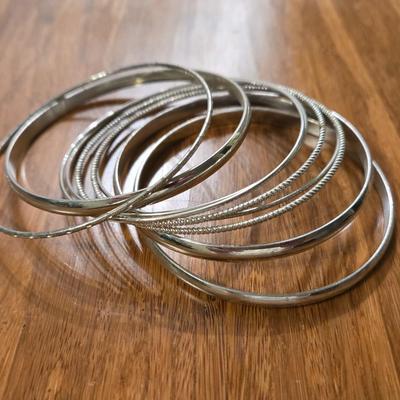 Silver Tone Bangle Bracelets
