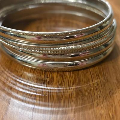 Silver Tone Bangle Bracelets