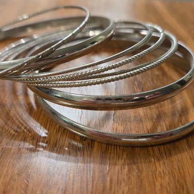 Silver Tone Bangle Bracelets