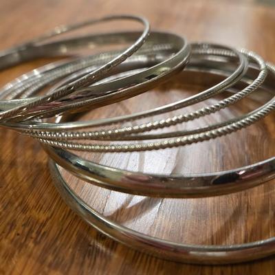 Silver Tone Bangle Bracelets
