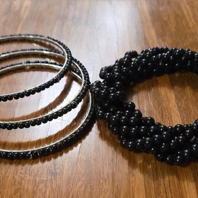Black Beaded Bracelets