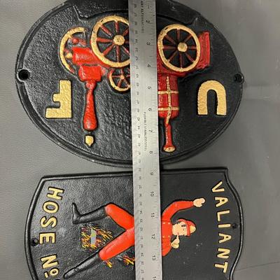 Cast Iron Fireman Plaques